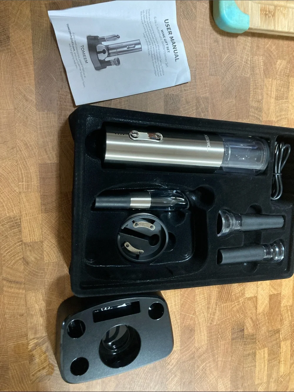 Silver 6-in-1 Automatic Wine Bottle Opener Gift Set